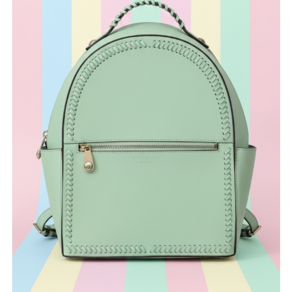 Henri Bendel Light Green Backpack with Braided Detail
